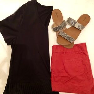 J.Crew scoop neck pleated bottom shirt